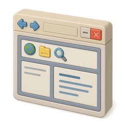 Retro web browser interface emoji