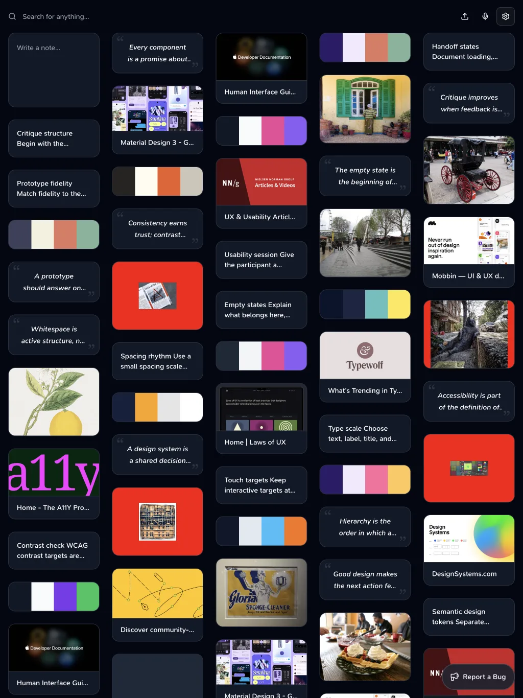 Teak inspiration library on an iPad